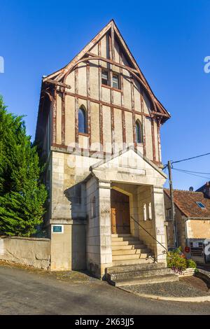 20. C Mairie (Rathaus, erbaut 1923/27) von Le Petit Pressigny, Indre-et-Loire (37), Frankreich. Stockfoto