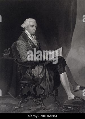JOHN HANCOCK (1737 - 1793), amerikanischer Geschäftsmann und Staatsmann, erster Unterzeichner der Unabhängigkeitserklärung. Stockfoto