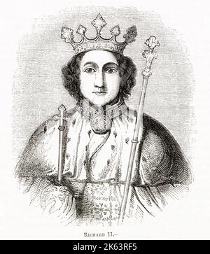 Richard II. (1367 - 1400), auch bekannt als Richard von Bordeaux, war von 1377 bis zu seiner Absetzung im Jahr 1399 König von England. Stockfoto