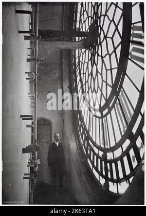 Die berühmte Uhr der Houses of Parliament. Stockfoto