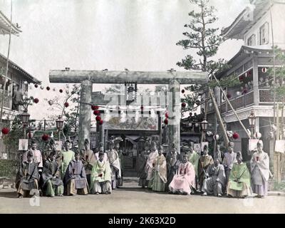 Gruppe buddhistischer Priester, Japan, ca. 1880er. Stockfoto