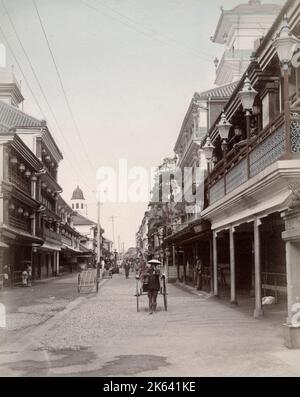 Bordelle im Vergnügungsviertel Yoshiwara in Tokio, Japan. Vintage 19. Jahrhundert Foto Stockfoto