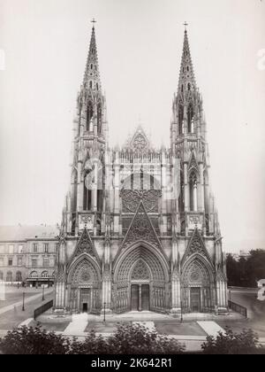 Vintage 19. Jahrhundert Fotografie - Kathedrale in Rouen, Frankreich Stockfoto