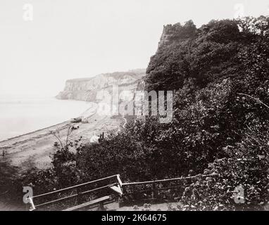 19.. Jahrhundert Vintage-Foto: Shanklin, Dunnose ist ein Kap auf der Isle of Wight im Ärmelkanal. Stockfoto