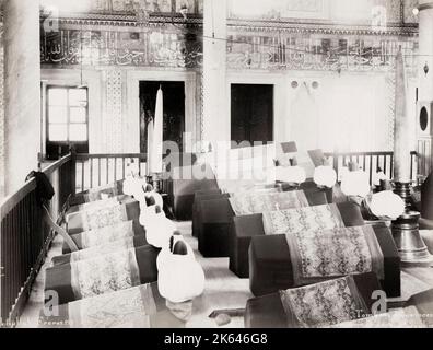 Vintage 19. Jahrhundert Foto: Gräber der Faimilie der Sultane, Hagia Sophia, Konstantinopel, Istanbul, Türkei. Stockfoto