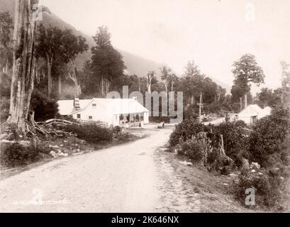 C 1890 s Vintage foto Neuseeland - Jackson, West Coast Stockfoto