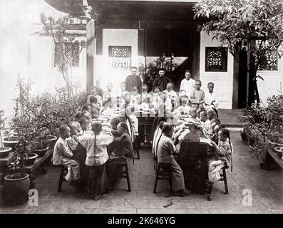 C 1880 Südostasien - Chinesische Schule Singapur Stockfoto