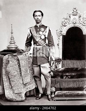 c.1880 Südostasien - Chulalongkorn oder Rama V, König von Siam, Thailand Stockfoto