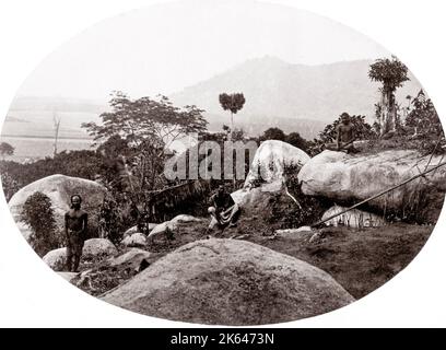 C 1860 s Südostasien - Early View von Singapur Stockfoto