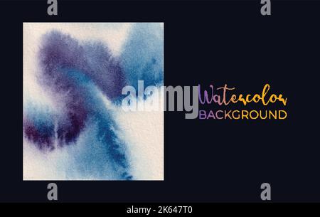 Ein abstraktes, wasserfarbenes Hintergrunddesign, isoliert auf schwarzem Hintergrund Stock Vektor