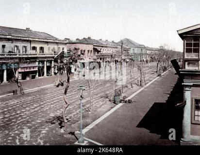 C 1880 Japan - Hauptstraße, Ginza, Tokyo Stockfoto