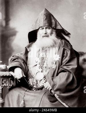 C 1890 - Heiliges Land Israel/Palästina - den armenischen Patriarchen von Jerusalem Stockfoto