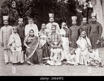 Gruppe von Parsen, Parsi, Indien, c 1870 Stockfoto