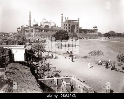 Jama Masjid Moschee in Delhi, Indien, c 1880 Stockfoto