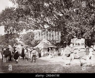 Tiger Hunt Serie von Colonel Willoughby Wallace Hooper, 1837-1912, fotografiert in den 1870er Jahren. Eines von 10 aufgeführten Bildern. Stockfoto