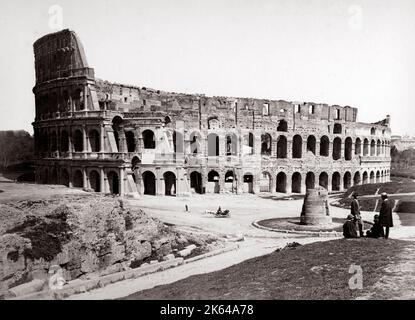 C 1870 Italien Rom - das Kolosseum Stockfoto