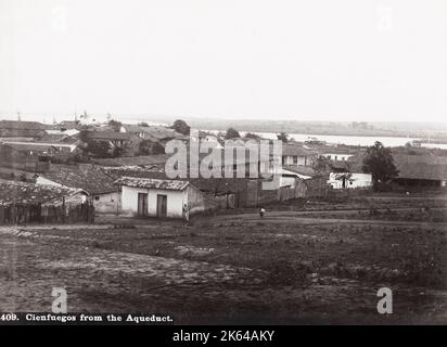 ca. 1900 Foto - Kuba: Cienfuegos aus dem Aquädukt. Stockfoto