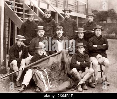 19 Vintage Fotografie - Lady Margaret Boat Club, Cambridge, Ruderer, 1890 s Stockfoto