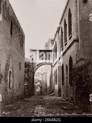 19 Vintage Fotografie - Ecce homo Arch, Jerusalem, Palästina, heilige Land (Israel) c 1880 s Stockfoto