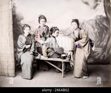 Vintage 19. Jahrhundert Studioportrait, Japan Stockfoto