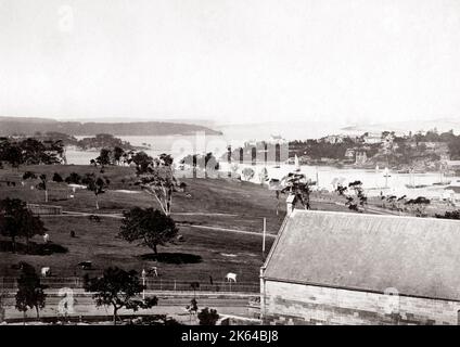 Sydney Harbour, zeigt die Köpfe, New South Wales, Australien, c 1880 Stockfoto