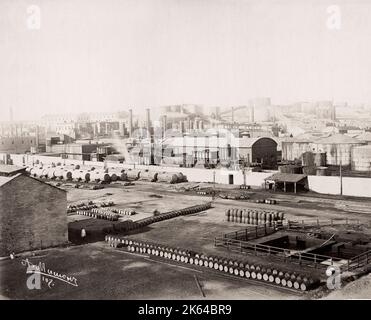Vintage Ende 19th Jahrhundert Foto: Kaukasus, Ölquellen, Baku, jetzt Aserbaidschan, Michon Bild. Stockfoto