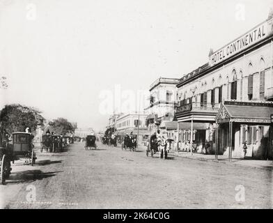 Vintage 19. Jahrhundert Foto: Chowringhee (auch geschrieben Chourangi) ist ein Viertel von Central Kolkata, in Kolkata Bezirk im indischen Bundesstaat West Bengalen. Stockfoto