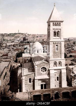 C 1890 s Heilige Land Israel Palästina photochrom - Kirche des hl. Erlösers Stockfoto