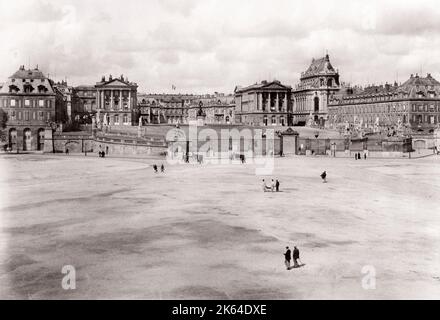 Spätes 19th Jahrhundert Vintage-Foto: Fassade des Schlosses von Versailles, Frankreich. Stockfoto