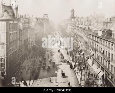 Vintage 19. Jahrhundert Foto: Frankreich - Boulevard des Italiens. Stockfoto