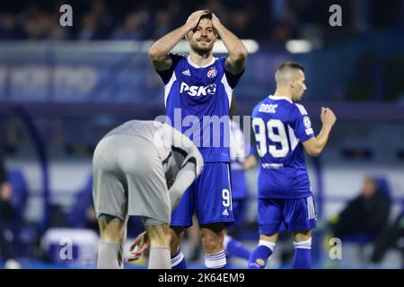 Zagreb, Kroatien. 11. Oktober 2022. ZAGREB, KROATIEN - 11. OKTOBER: Bruno Petkovic von Dinamo Zagreb enttäuscht während des UEFA Champions League-Spiel der Gruppe E zwischen Dinamo Zagreb und dem FC Salzburg am 11. Oktober 2022 im Maksimir-Stadion in Zagreb, Kroatien. Foto: Sanjin Strukic/PIXSELL Credit: Pixsell Foto- und Videoagentur/Alamy Live News Stockfoto