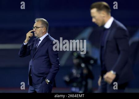 Zagreb, Kroatien. 11. Oktober 2022. ZAGREB, KROATIEN - 11. OKTOBER: Trainer von Dinamo Zagreb Ante Cacic beim UEFA Champions League-Spiel der Gruppe E zwischen Dinamo Zagreb und dem FC Salzburg am 11. Oktober 2022 im Maksimir-Stadion in Zagreb, Kroatien. Foto: Igor Kralj/PIXSELL Credit: Pixsell Foto- und Videoagentur/Alamy Live News Stockfoto