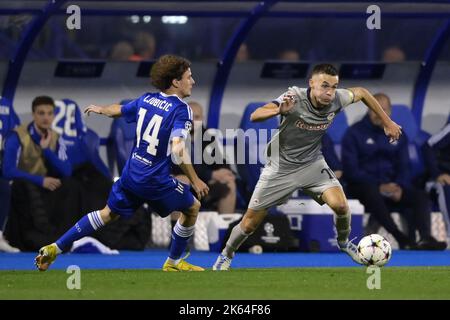 Zagreb, Kroatien. 11. Oktober 2022. ZAGREB, KROATIEN - 11. OKTOBER: > beim UEFA Champions League-Spiel der Gruppe E zwischen Dinamo Zagreb und dem FC Salzburg am 11. Oktober 2022 im Maksimir-Stadion in Zagreb, Kroatien. Foto: Igor Soban/PIXSELL Credit: Pixsell Foto- und Videoagentur/Alamy Live News Stockfoto