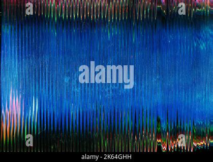 Altes Filmrauschen Störung Hintergrund blaue Verzerrung Stockfoto