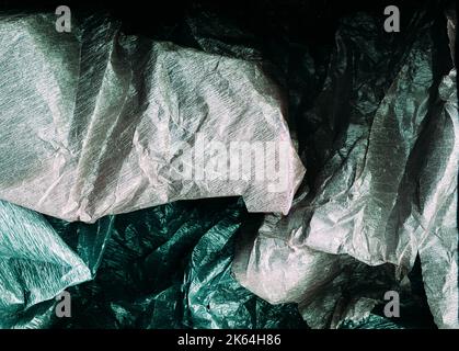 Grunge Overlay zerkleinerte Folie Textur Metallic-Film Stockfoto