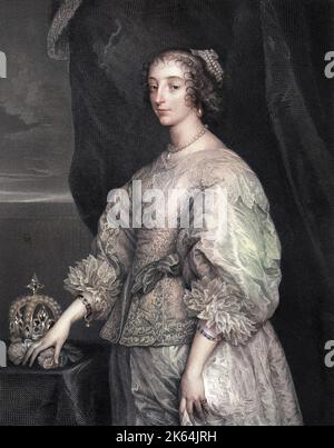 Henrietta Maria (1609-1669) - spanische Ehefrau von König Karl I. (die sie 1625 geheiratet hat). Stockfoto