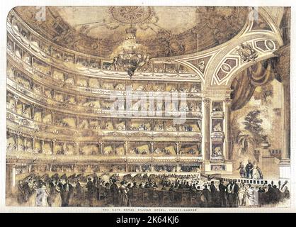 Klostergarten, Opernhaus, Innenraum mit königlicher italienischer Oper Stockfoto