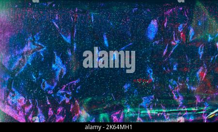 Zerknittert holografische Folie Textur Glitter multicolor Stockfoto