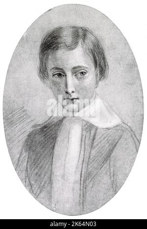 König Edward VII, 15 Jahre alt, gezeichnet von E. M. ward R.A., Schloss Windsor, 12. Februar 1857. Stockfoto