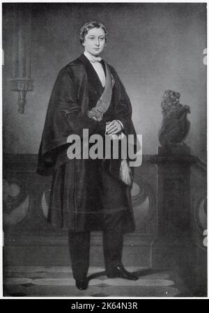 König Edward VII (1841-1910), als Prinz von Wales während seiner Zeit an der Universität Oxford das Kleid eines Bachelor-Absolventen trug. Stockfoto