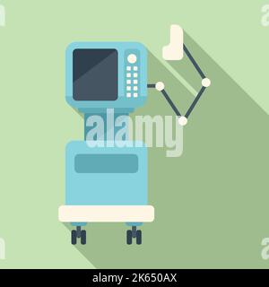 Flachvektor für das Symbol des Lungenventilators. Patientenausrüstung. Pflegegerät Stock Vektor