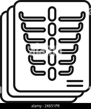 Vektorgrafik für die Kontur des Röntgenbildsymbols. Familiengesundheit. Krankenhauspatient Stock Vektor