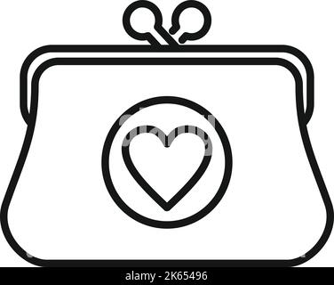 Symboldarstellung für gemeinnützige Geldbörse. Wohltätigkeitshilfe. Geschenkhilfe Stock Vektor