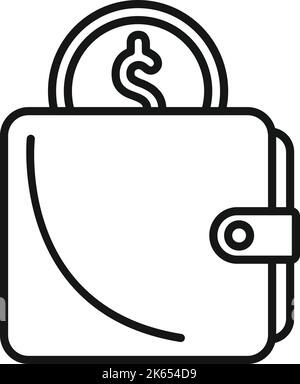 Symboldarstellung der Geldbörse. Wohltätigkeitsspenden. Herz geben Stock Vektor