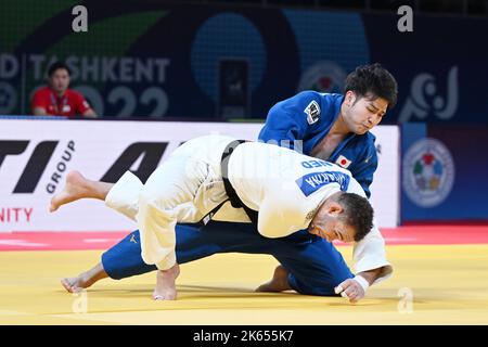 Taschkent, Usbekistan. Kredit: MATSUO. 11. Oktober 2022. Kentaro Iida (JPN) Judo : World Judo Championships Taschkent 2022 Männer-100kg 1.-Lauf in der Humo Arena in Taschkent, Usbekistan. Kredit: MATSUO .K/AFLO SPORT/Alamy Live Nachrichten Stockfoto