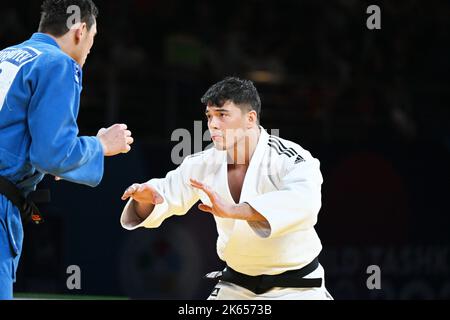 Taschkent, Usbekistan. Kredit: MATSUO. 11. Oktober 2022. Kyle Reyes (CAN) Judo : World Judo Championships Tashkent 2022 Männer -100kg Finalspiel in der Humo Arena in Tashkent, Usbekistan. Kredit: MATSUO .K/AFLO SPORT/Alamy Live Nachrichten Stockfoto