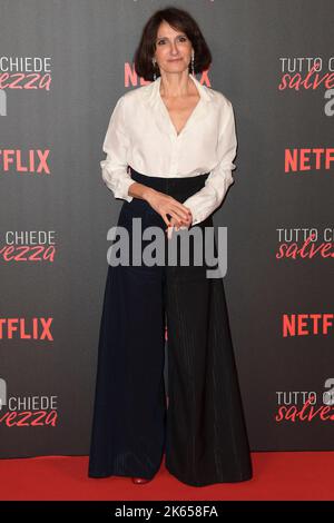 Rom, Italien. 11. Oktober 2022. Lorenza Indovina besucht den roten Teppich der Netflix-Serie 'Tutto chiede salvezza' im Space Cinema Moderno. Kredit: SOPA Images Limited/Alamy Live Nachrichten Stockfoto