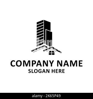 Moderne Stadt Gebäude Illustration Vektor Logo lizenzfreie Firma Logo Design hohe Qualität JPG Bild Stockfoto