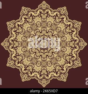 Orientalische Muster mit Arabesken und floralen Elementen. Traditionelle klassische runde goldenen Ornament. Vintage Muster mit Arabesken Stockfoto