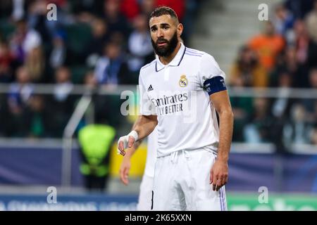 Warschau, Polen. 11. Oktober 2022. Karim Benzema während des UEFA Champions League-Spiels zwischen Shakhtar Donetsk und Real Madrid am 12. Oktober 2022 in Warschau, Polen. (Foto by PressFocus/Sipa USA)France OUT, Poland OUT Credit: SIPA USA/Alamy Live News Stockfoto